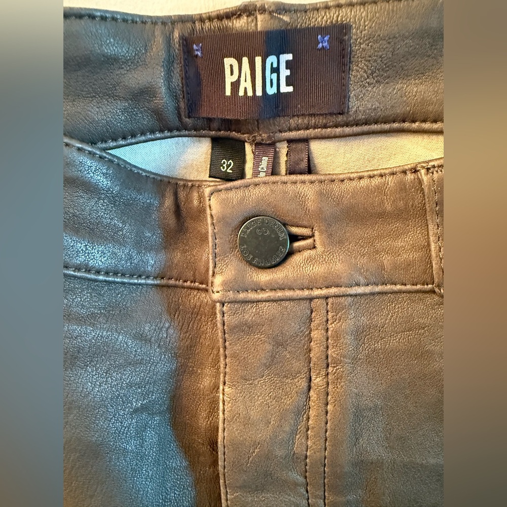PAIGE Genuine Leather
Men's Pants - Dark Gray, Textured Finish